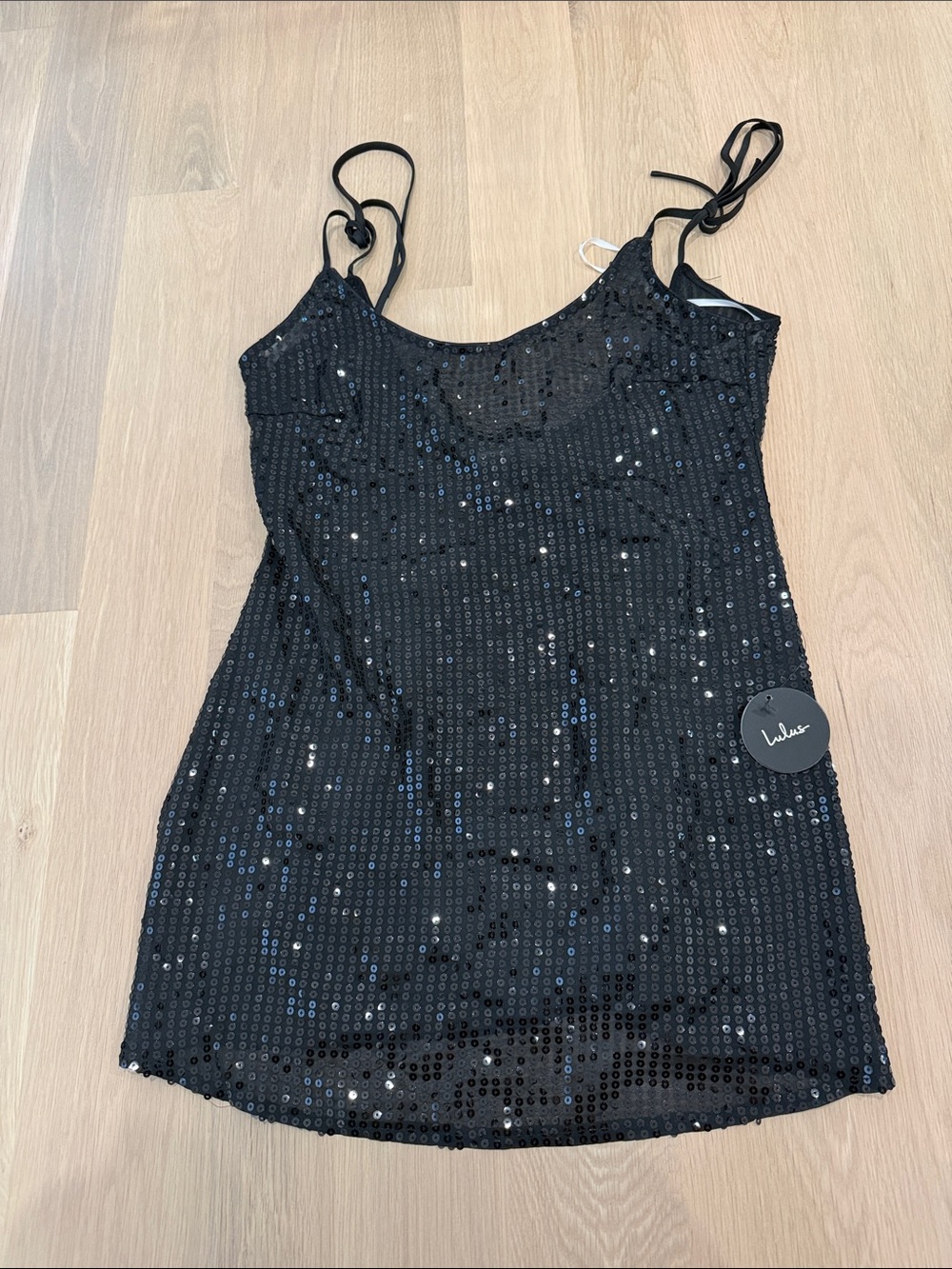 Lulu's Black Sequin Camisole with Adjustable Straps